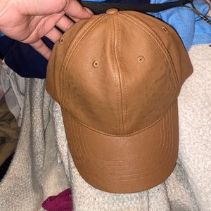 🔹Camel faux leather fashion baseball cap🔹
